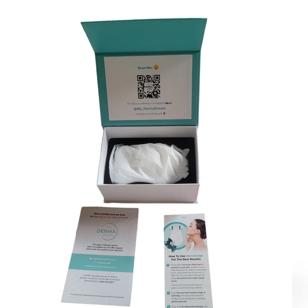My Derma Dream MicroSculpt Microcurrent Facial Sculpting Device White Silver‎